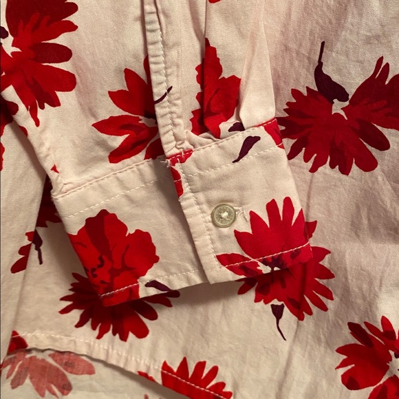 Free Assembly Red Floral Long Sleeve High Low Blouse…size M - Picture 5 of 7